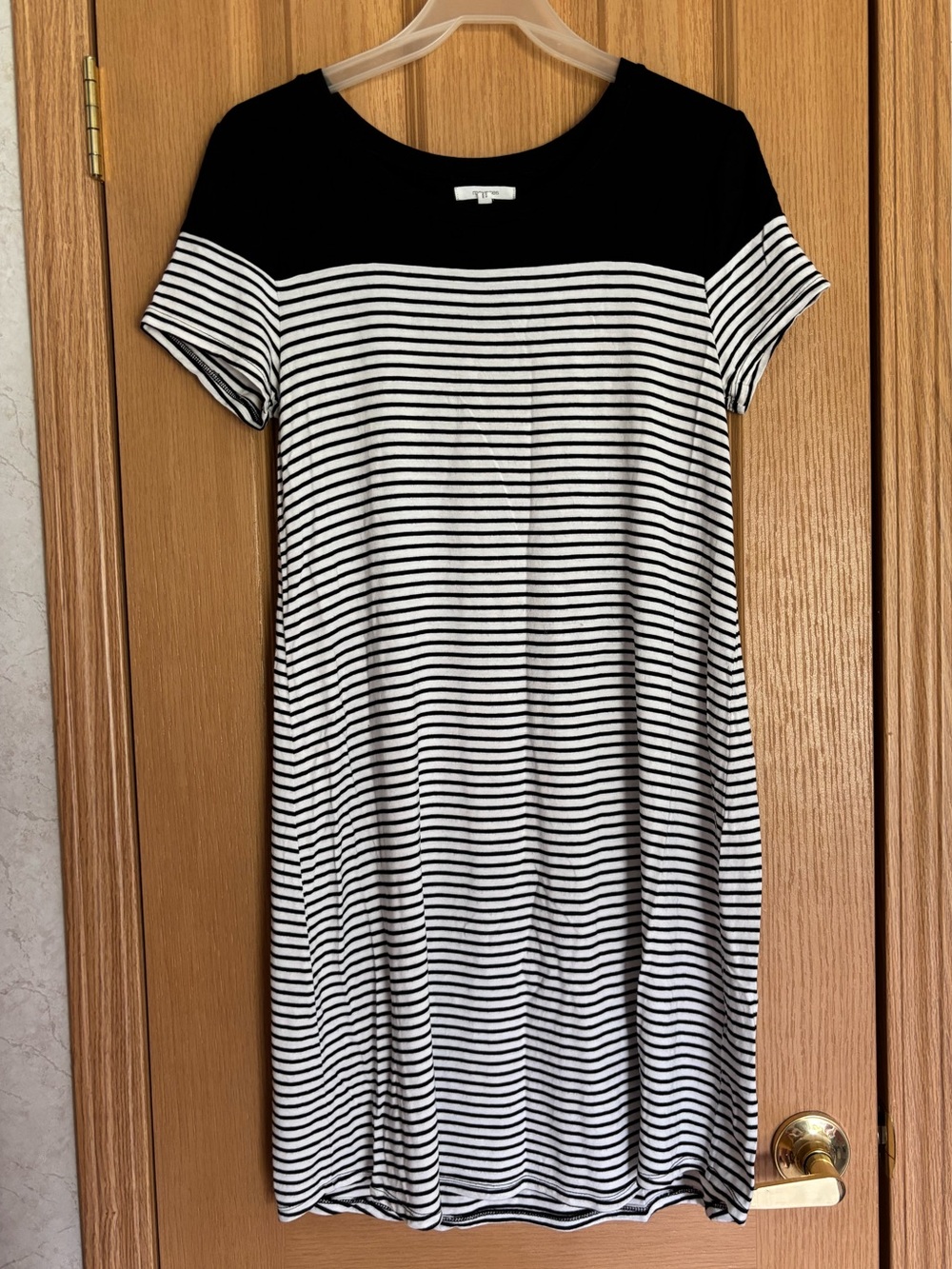Maurices Black and White Striped Tee Dress - Picture 2 of 10
